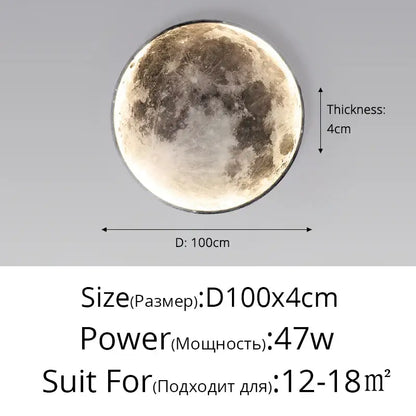 Modern 3d moon earth led wall lamp for bedroom living room decor