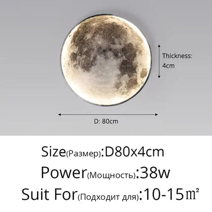 Modern 3d moon earth led wall lamp for bedroom living room decor