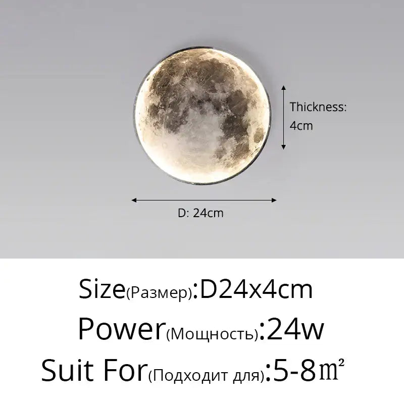 Modern 3d moon earth led wall lamp for bedroom living room decor
