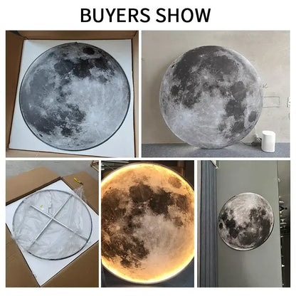 Modern 3d moon earth led wall lamp for bedroom living room decor