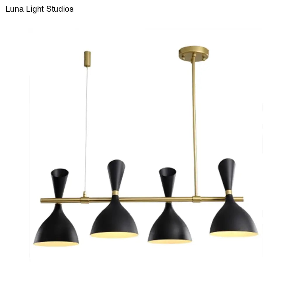 DecorBites™ Modern 4-Light Funnel Ceiling Pendant, Metal Island Lighting for Dining Room