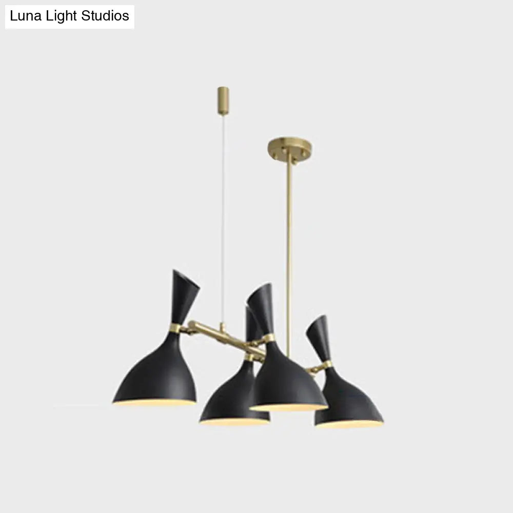 DecorBites™ Modern 4-Light Funnel Ceiling Pendant, Metal Island Lighting for Dining Room
