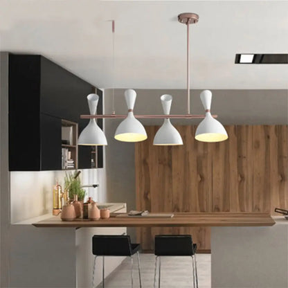 DecorBites™ Modern 4-Light Funnel Ceiling Pendant, Metal Island Lighting for Dining Room