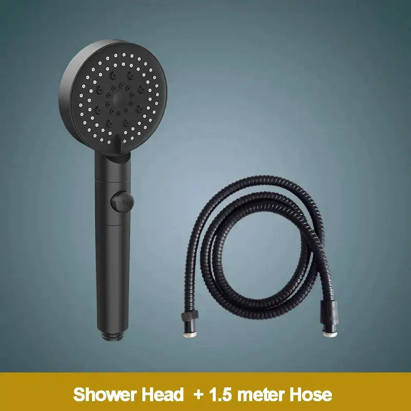 Modern 5-function shower head bathroom sprayer in white silver & black