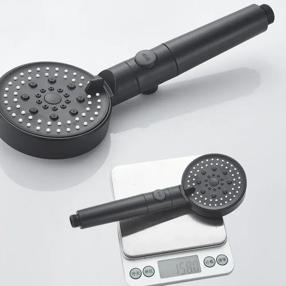 Modern 5-function shower head bathroom sprayer in white silver & black