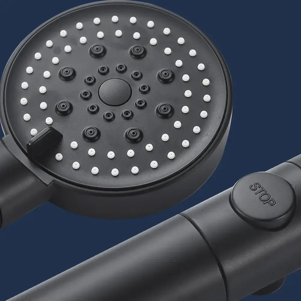 Modern 5-function shower head bathroom sprayer in white silver & black
