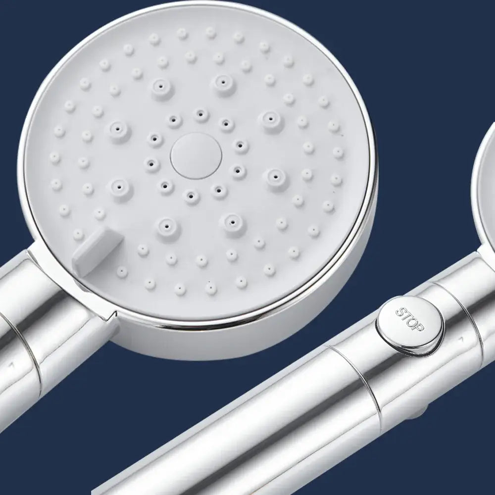 Modern 5-function shower head bathroom sprayer in white silver & black