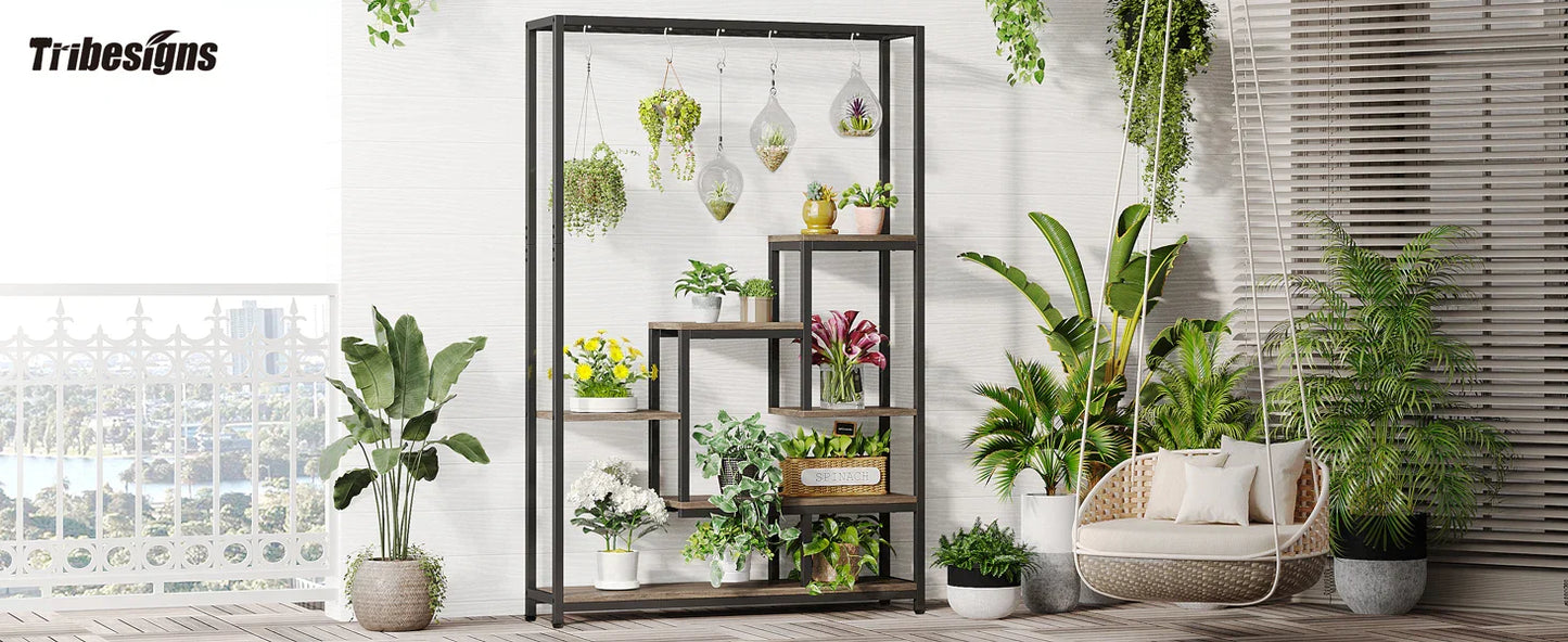 DecorBites™ Modern 5-Tier Tall Metal Plant Stand