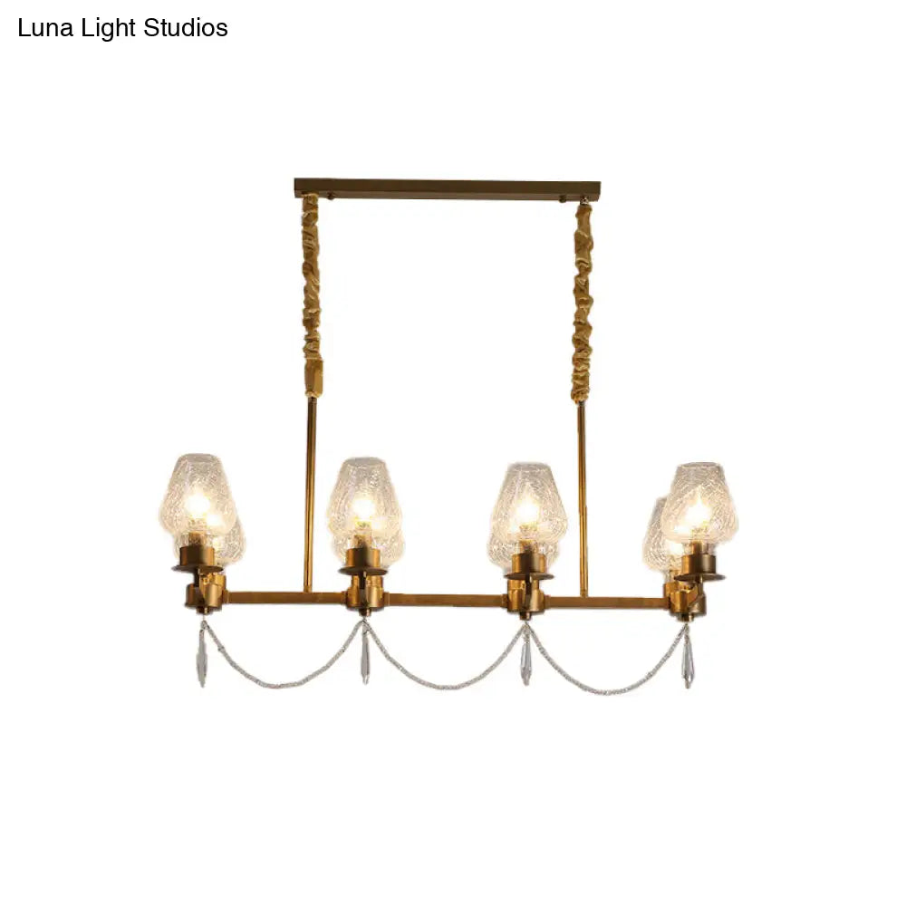 DecorBites™ Modern 8-Light Crystal Pendant Island Fixture in Brass