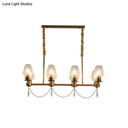DecorBites™ Modern 8-Light Crystal Pendant Island Fixture in Brass