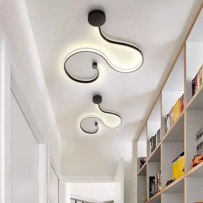 Modern abstract black iron body led wall lamp bedroom sconce