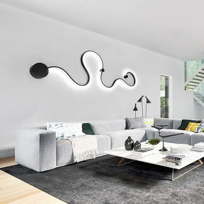 Modern abstract black iron body wall lamp for bedroom living room