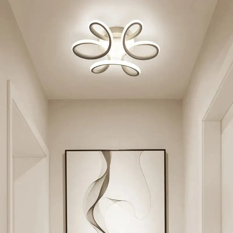 Modern abstract black & white led ceiling light for kitchens