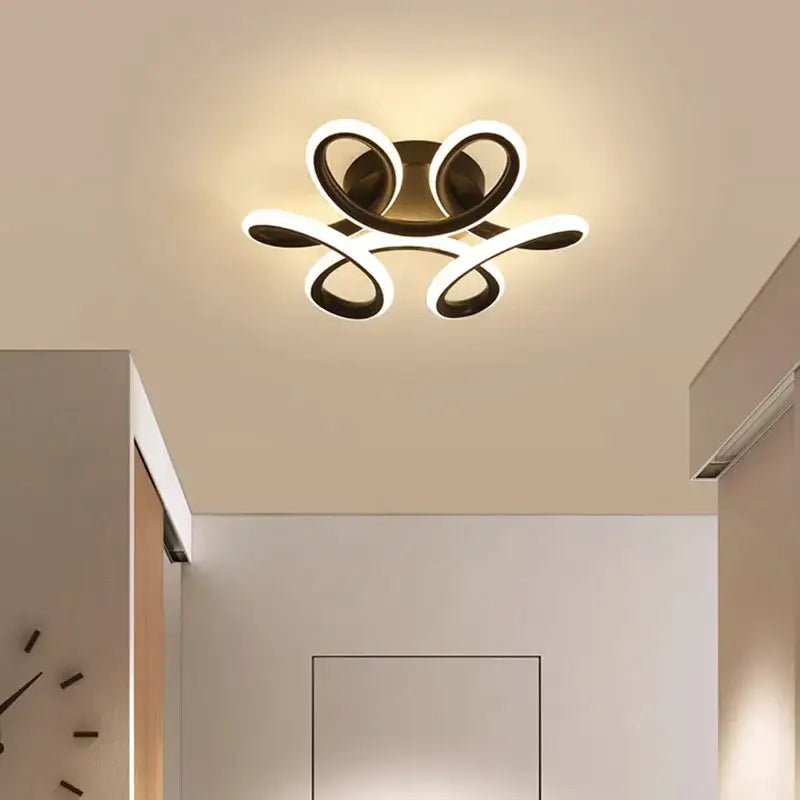 Modern abstract black & white led ceiling light for kitchens