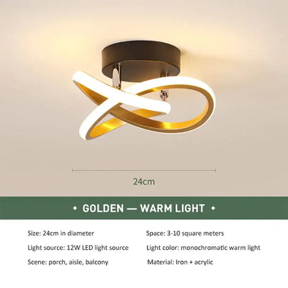 Modern abstract black & white led ceiling light for kitchens