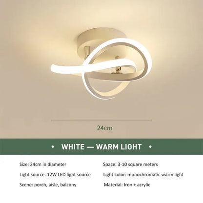 Modern abstract black & white led ceiling light for kitchens