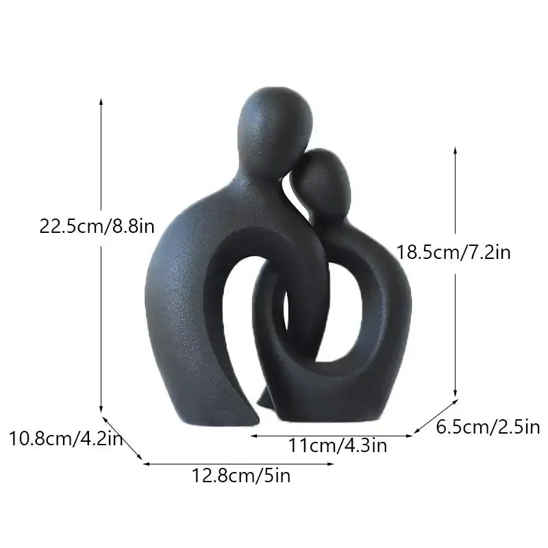 Modern abstract ceramic couple love sculpture living room decor