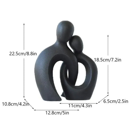 Modern abstract ceramic couple love sculpture living room decor