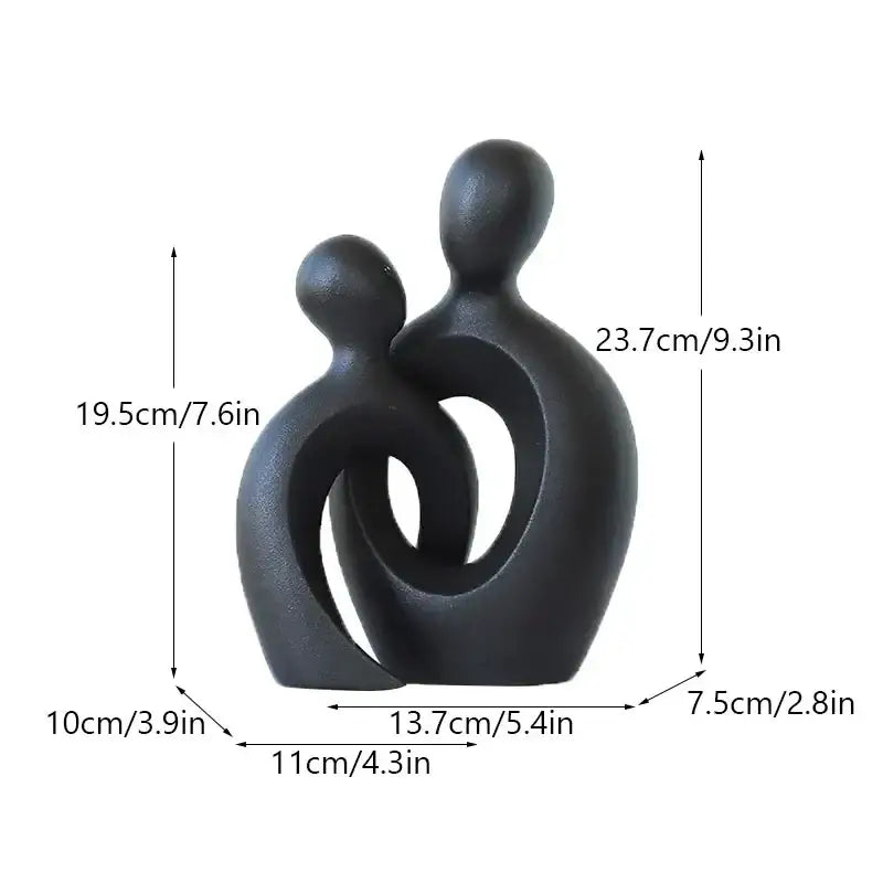 Modern abstract ceramic couple love sculpture living room decor