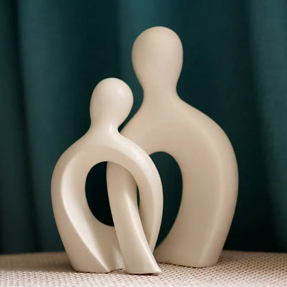 Modern abstract ceramic couple love sculpture living room decor