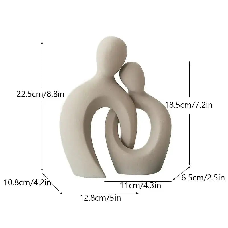 Modern abstract ceramic couple love sculpture living room decor