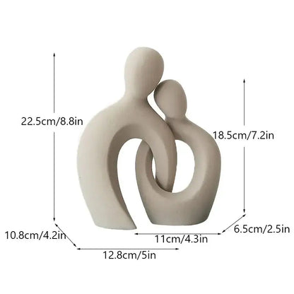 Modern abstract ceramic couple love sculpture living room decor