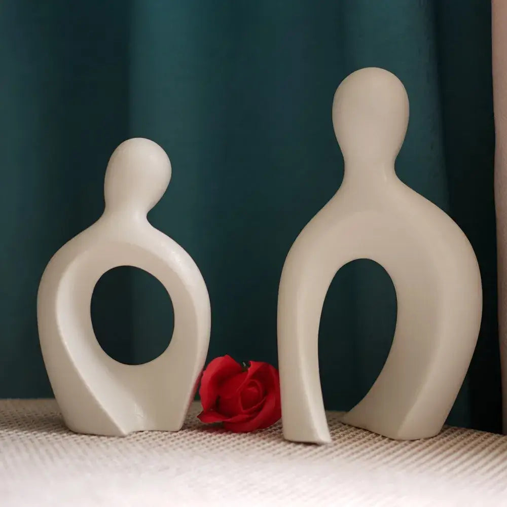 Modern abstract ceramic couple love sculpture living room decor