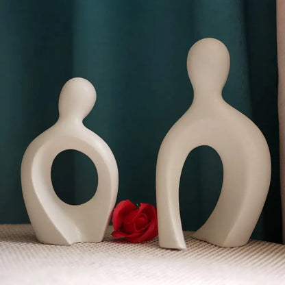 Modern abstract ceramic couple love sculpture living room decor