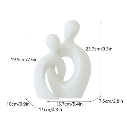 Modern abstract ceramic couple love sculpture living room decor