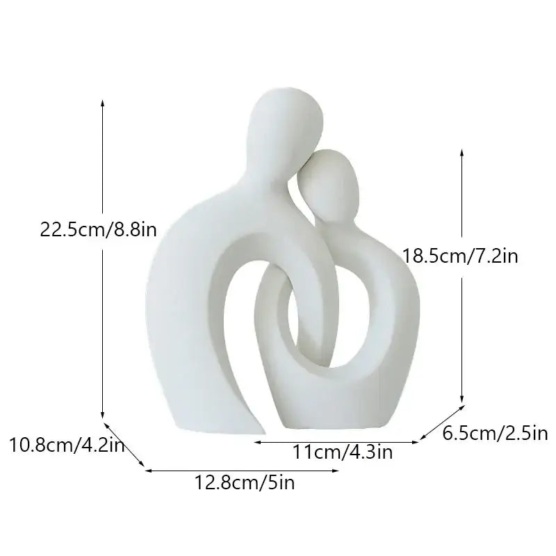 Modern abstract ceramic couple love sculpture living room decor