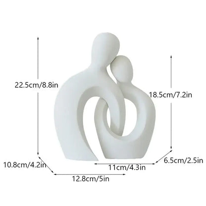Modern abstract ceramic couple love sculpture living room decor