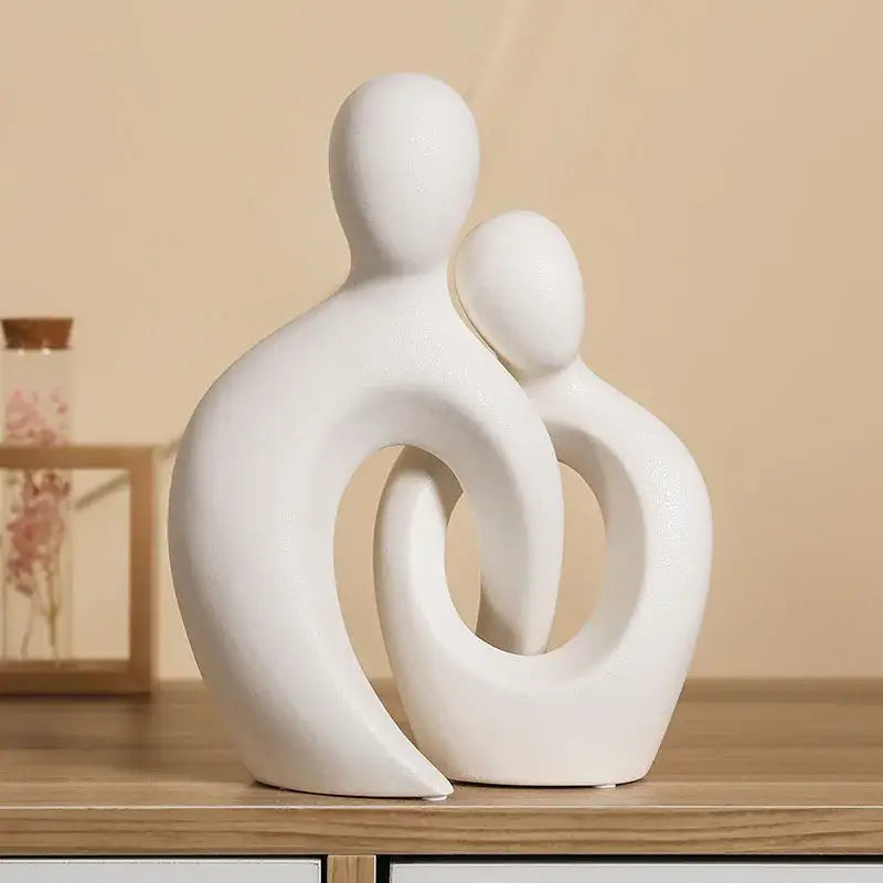 Modern abstract ceramic couple love sculpture living room decor