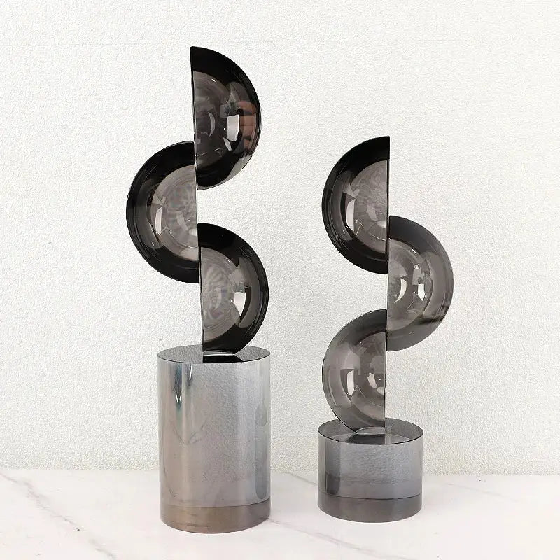 Modern abstract geometric crystal ornaments ring living room sculpture