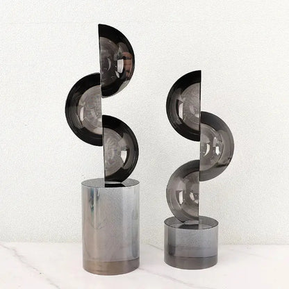 Modern abstract geometric crystal ornaments ring living room sculpture