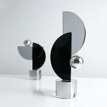 Modern abstract geometric crystal ornaments ring living room sculpture