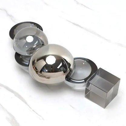 Modern abstract geometric crystal ornaments ring living room sculpture