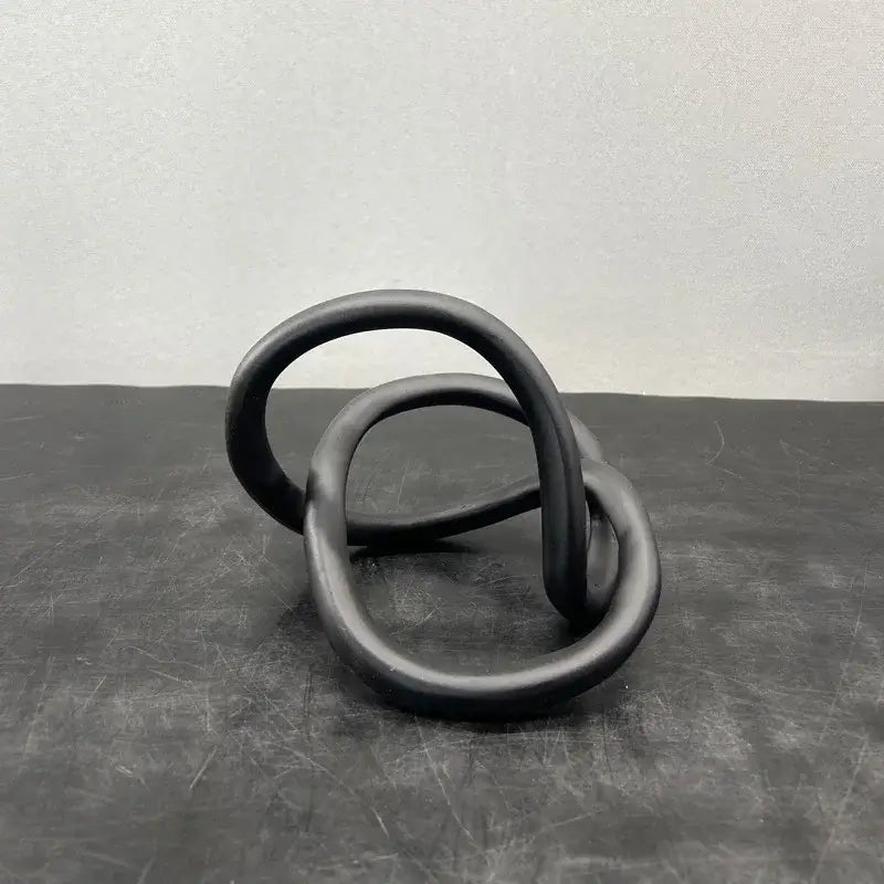 Modern abstract gold ring knot sculpture living room art decor