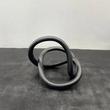 Modern abstract gold ring knot sculpture living room art decor