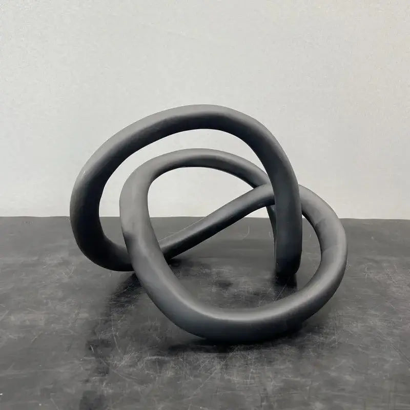 Modern abstract gold ring knot sculpture living room art decor