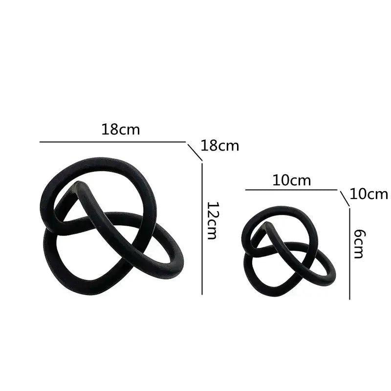 Modern abstract gold ring knot sculpture living room art decor