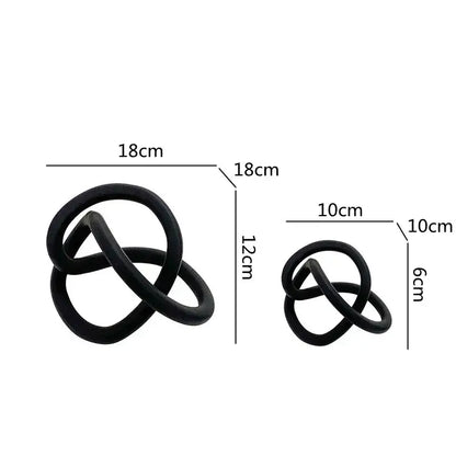 Modern abstract gold ring knot sculpture living room art decor