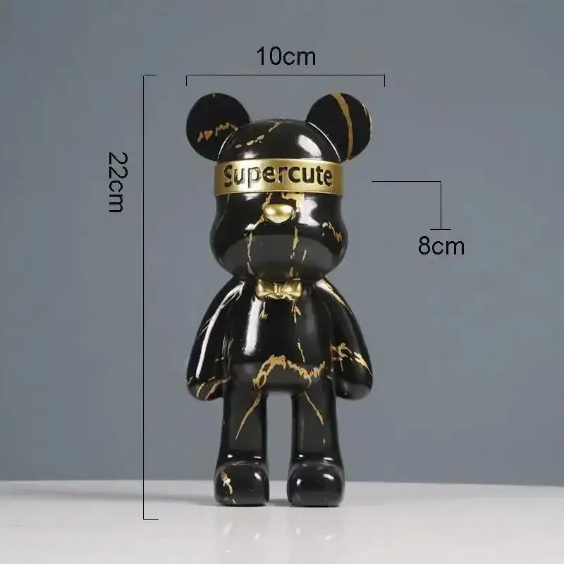 Modern abstract graffiti bear figurine living room decor statuette