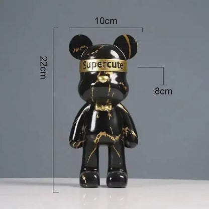 Modern abstract graffiti bear figurine living room decor statuette