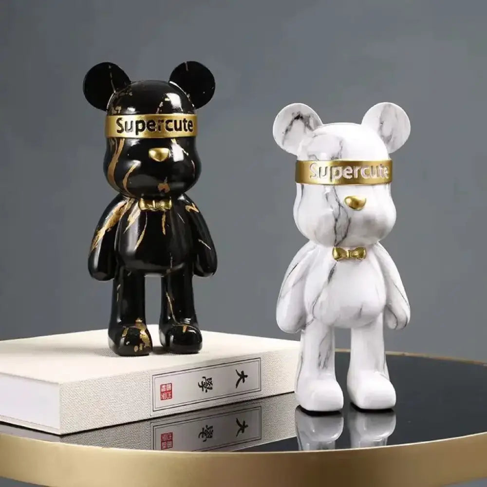 Modern abstract graffiti bear figurine living room decor statuette