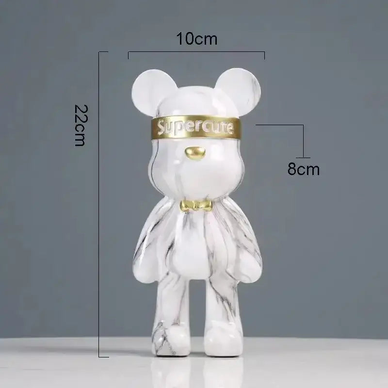 Modern abstract graffiti bear figurine living room decor statuette