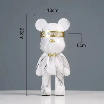 Modern abstract graffiti bear figurine living room decor statuette