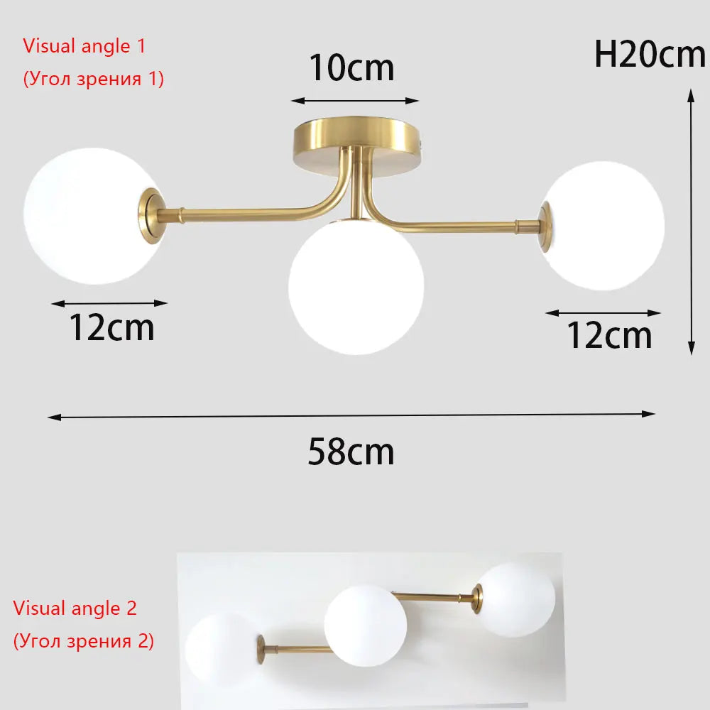 DecorBites™ Modern Acrylic Ball Ceiling Light for Home