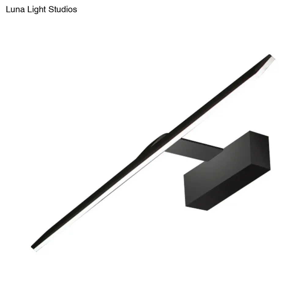 DecorBites™ Modern Acrylic Black LED Vanity Wall Sconce - Rectangle Panel Lamp in Warm/White Light