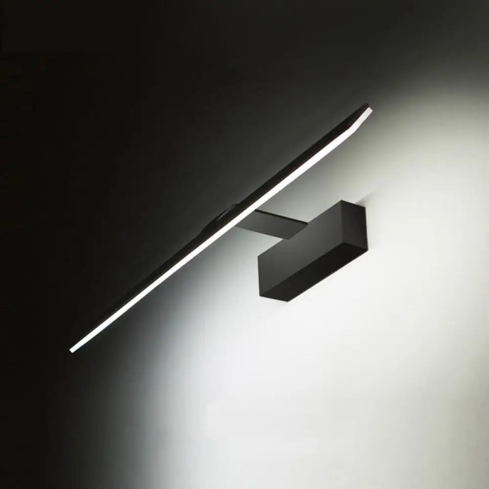 DecorBites™ Modern Acrylic Black LED Vanity Wall Sconce - Rectangle Panel Lamp in Warm/White Light