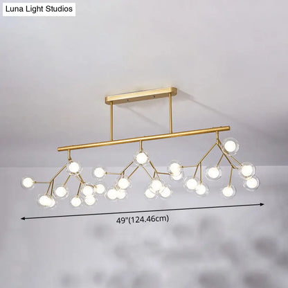 DecorBites™ Modern Acrylic Firefly Island Pendant Ceiling Lights for Dining Room – 27 Lights